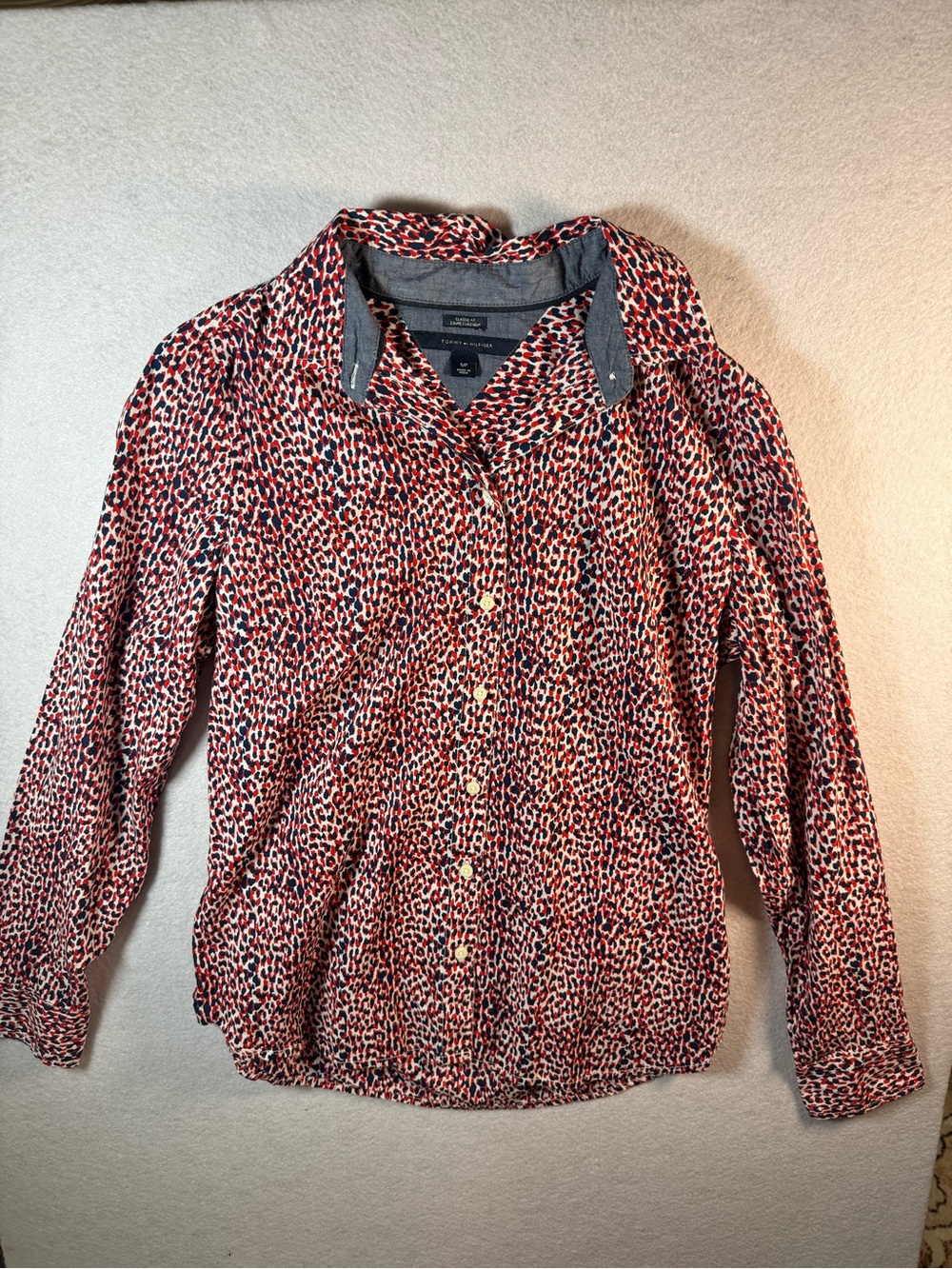 Tommy Hilfiger Red, Black & White Printed Button-Down Shirt